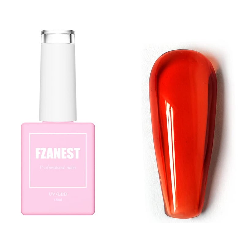 FZANEST FZANZEST Blood Red Gel Nail Polish, Fall Winter Gel Polish Nail Colors Translucent Burgundy Designs Manicure Gel Polish Soak Off - Image 1